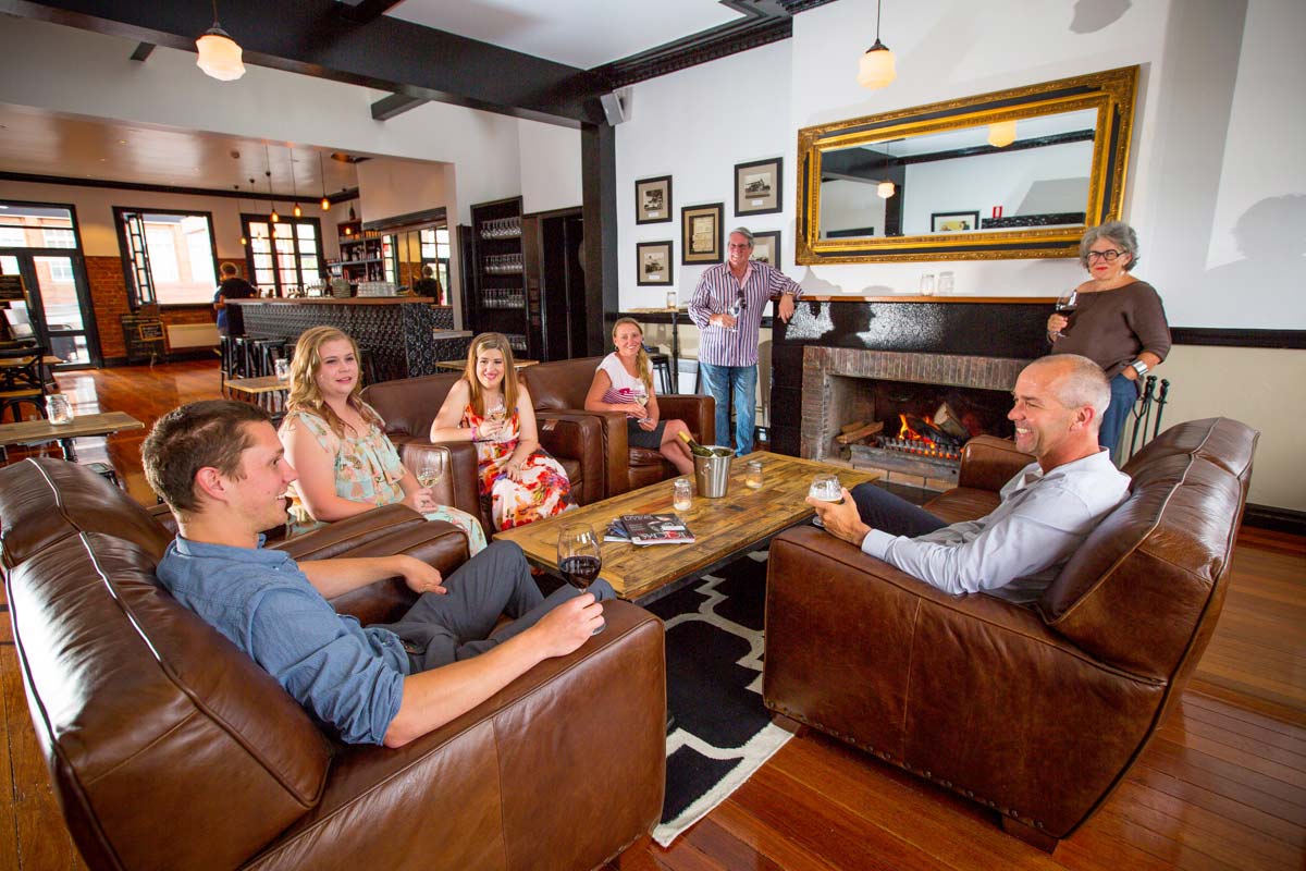 Commercial boutique hotel fireplace